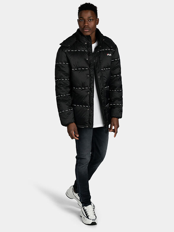 TATSUJI Black puffer jacket with logo detailing - 1