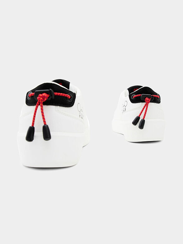 White sports shoes with Mickey Mouse accent - 4
