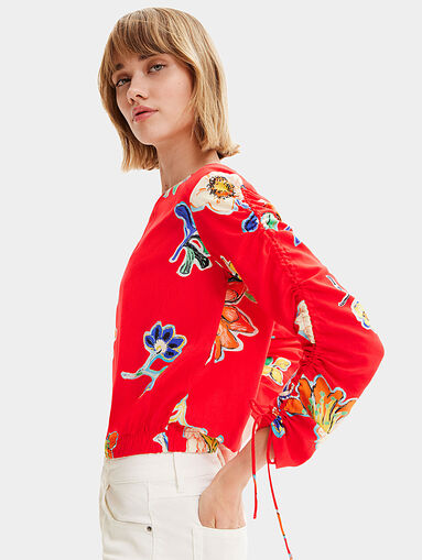 LANDI long sleeve blouse with floral motifs - 3