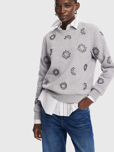 JOYA sweatshirt with floral accents - 4
