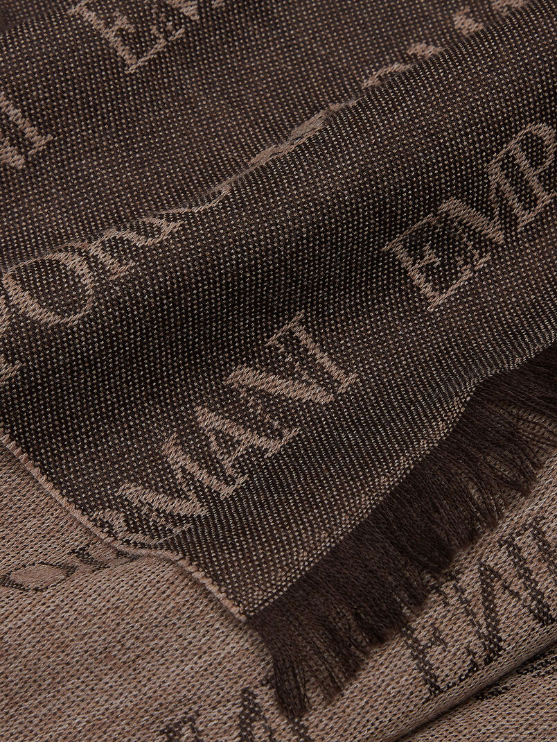 Wool blend scarf with logo - 3