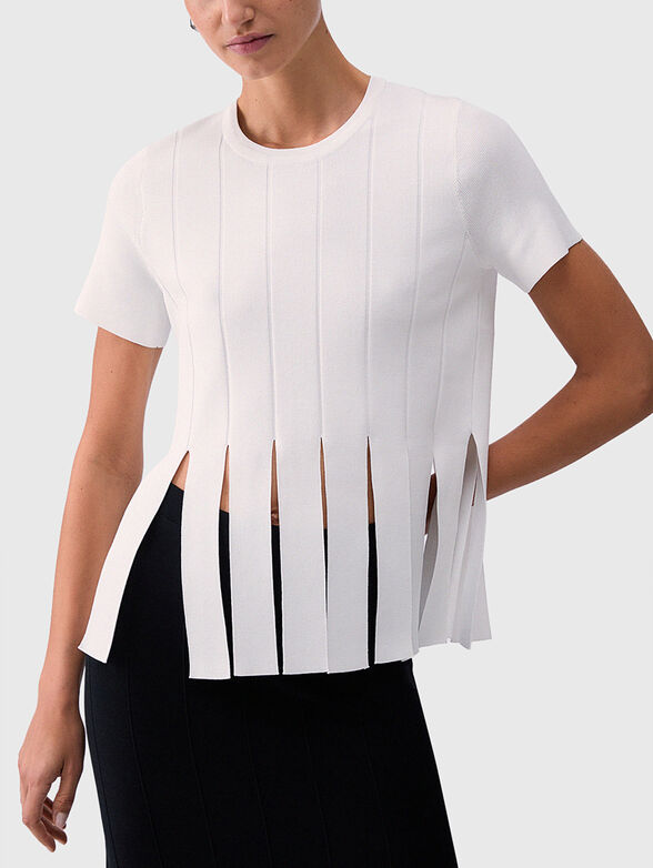 Short-sleeved sweater with cut-out details - 1