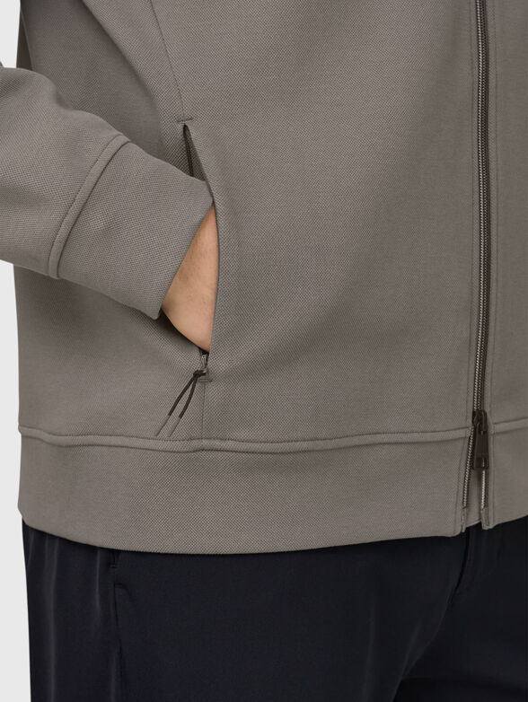 Cotton blend sweatshirt with zip - 4