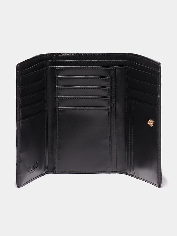Black wallet with textured print - 4