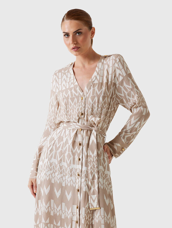 BRITNEY maxi dress with print and waist belt - 3