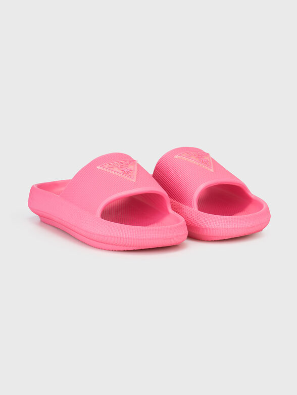 Pink slippers with triangular logo  - 2