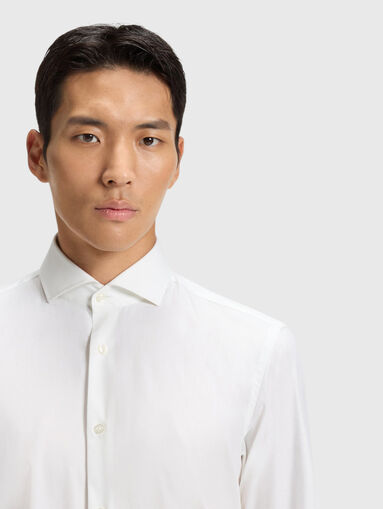 White cotton-blend shirt - 4