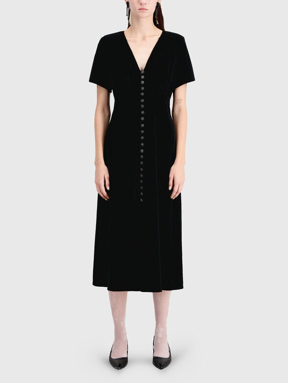 Maxi black velvet dress - 3