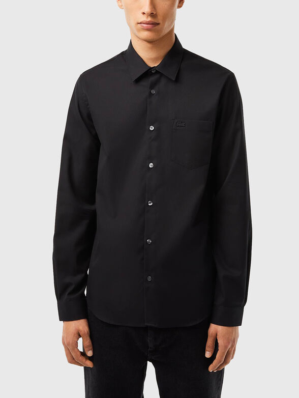 Black shirt in cotton  - 1