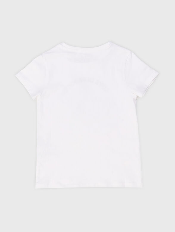 Cotton T-shirt with appliquéd rhinestones - 2
