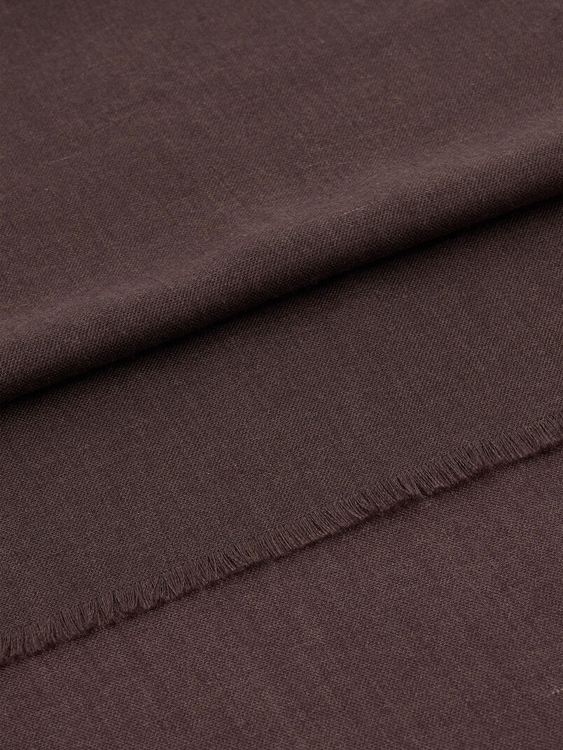 Dark brown wool and silk scarf - 3