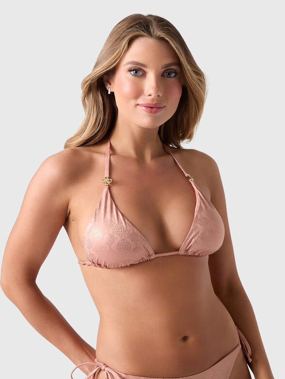 NEREA bikini top with logo print - 4