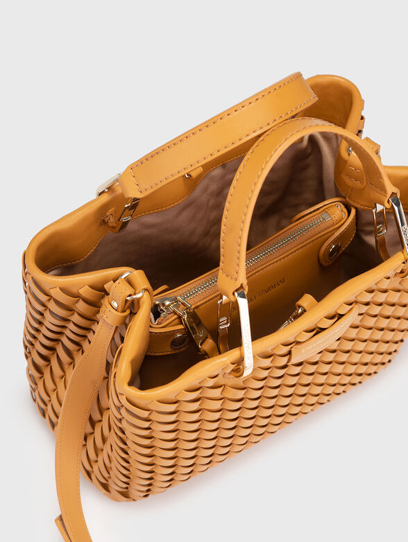 Leather bag with knitted effect and a tote - 6