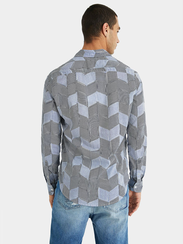 DAMAR shirt with striped geometric print - 3