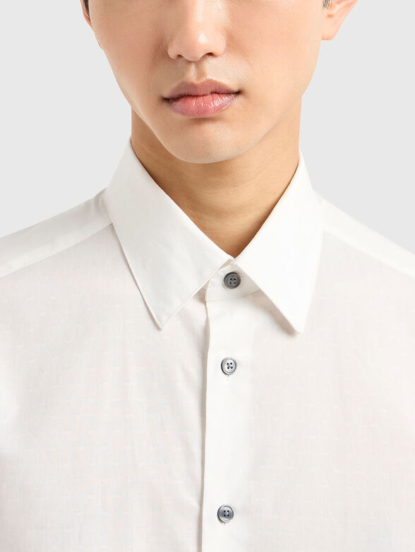 Cotton shirt with all-over jacquard logo - 4