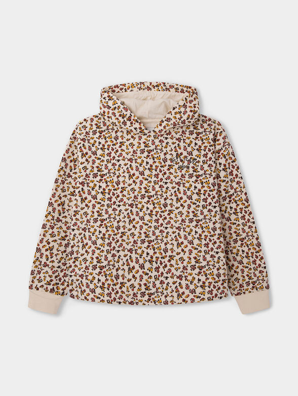EVANA sweatshirt with floral print and hood - 1