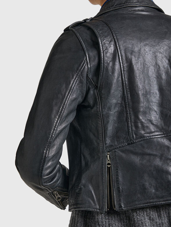 MOON real leather biker jacket - 6