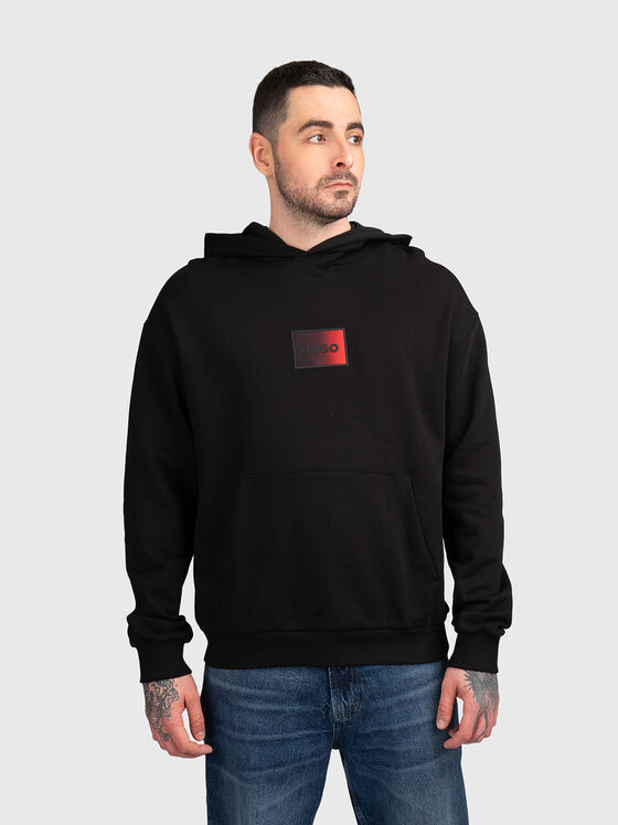 Суитшърт с качулка и лого детайл - 1
