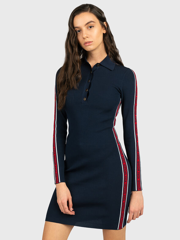 Logo tape polo dress - 1