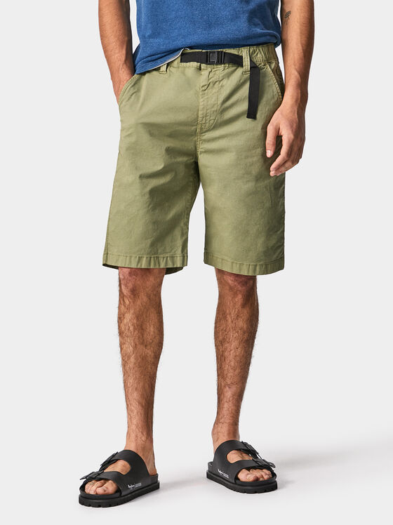 Памучни къси панталони OWEN в зелен цвят - 1