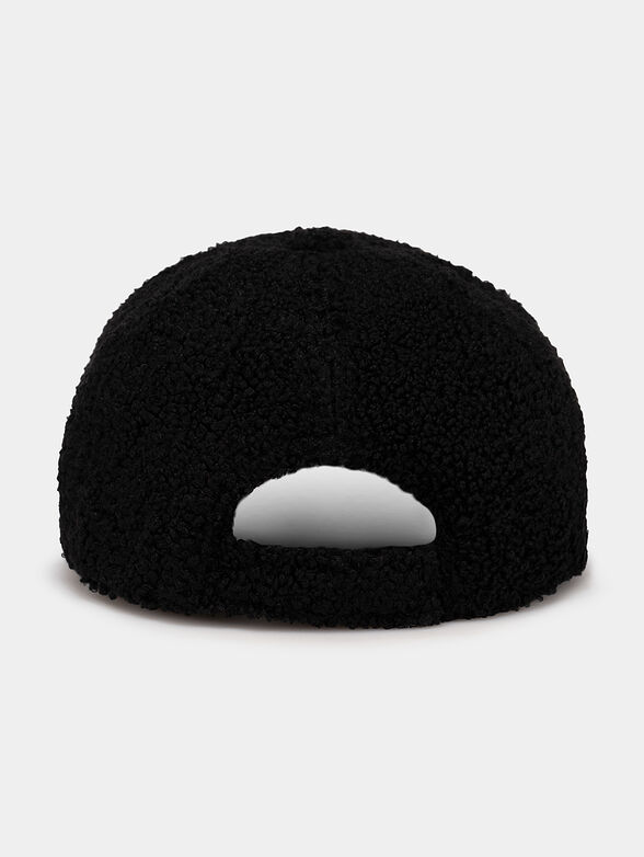 Black hat with logo embroidery and soft texture - 2