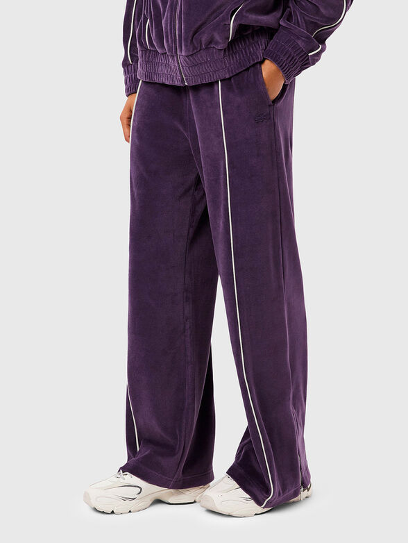 Velvet trousers with contrast trim - 1