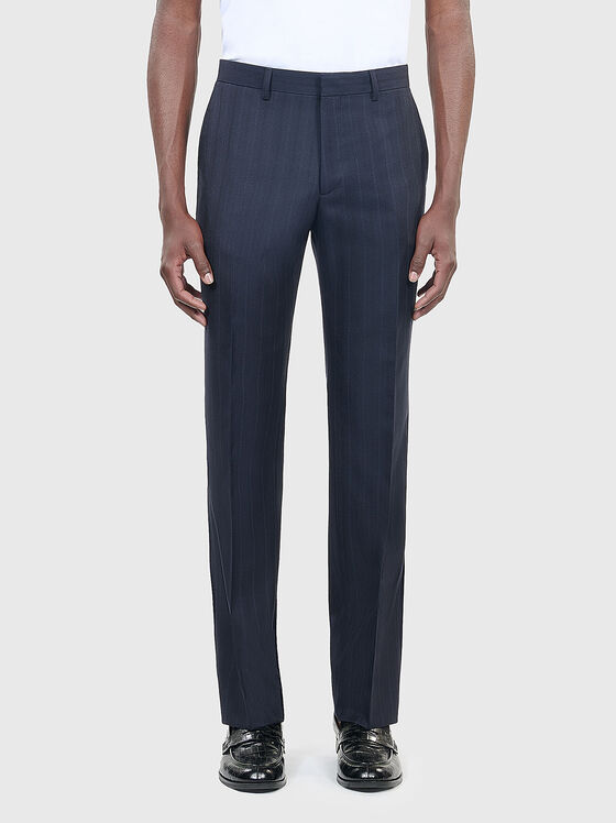 Striped straight leg trousers - 1