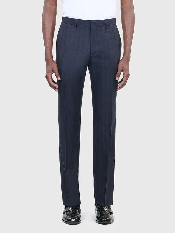 Striped straight leg trousers - 1