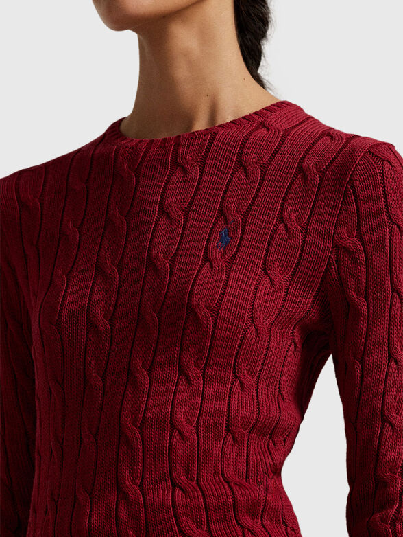 Burgundy cotton sweater - 4