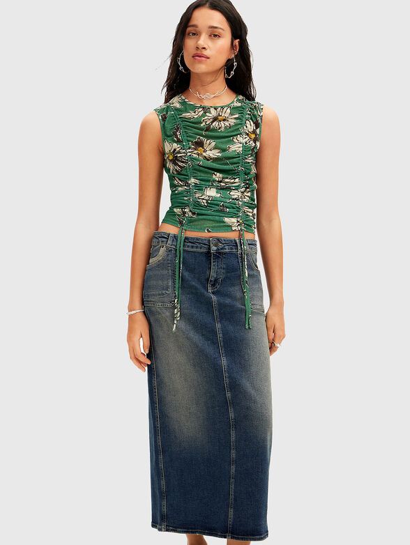 Midi denim skirt  - 1