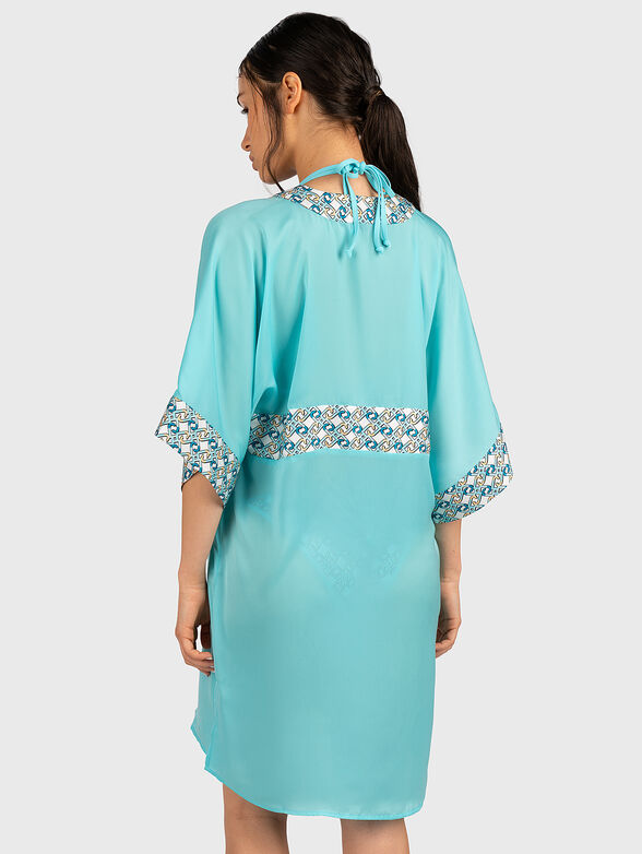 Turquoise V-neck kaftan - 2