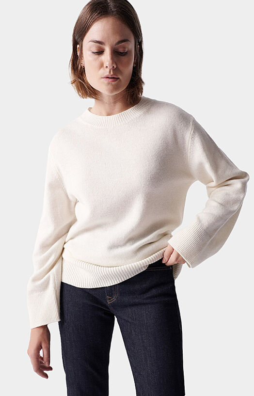Плетен пуловер от вълнен бленд - 1