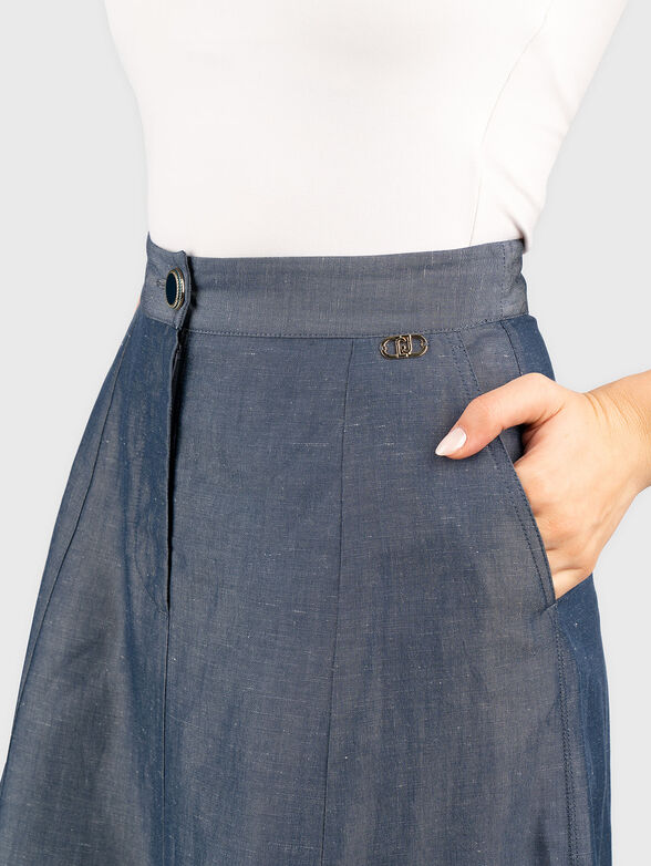 Midi skirt with high waist - 3