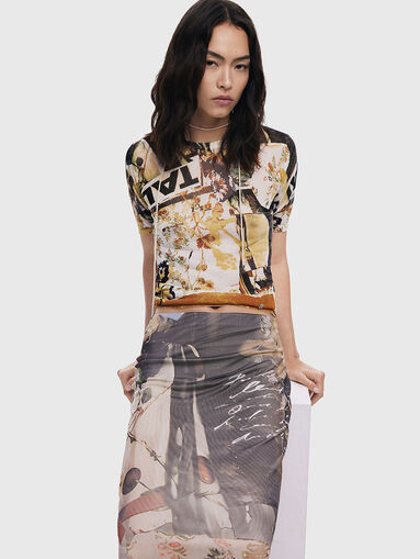 Midi skirt with print - 3