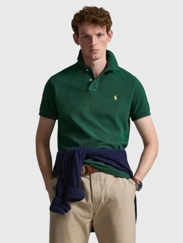 Green cotton polo shirt - 1