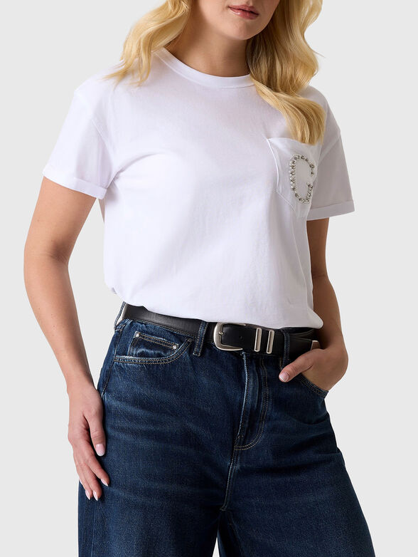 Cotton T-shirt with a accent pocket - 4