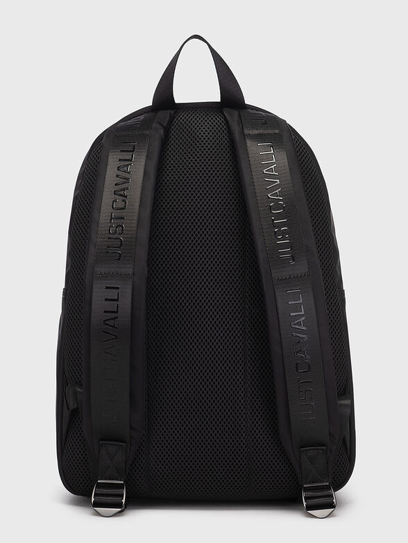 Black backpack with embossed logo detail - 2