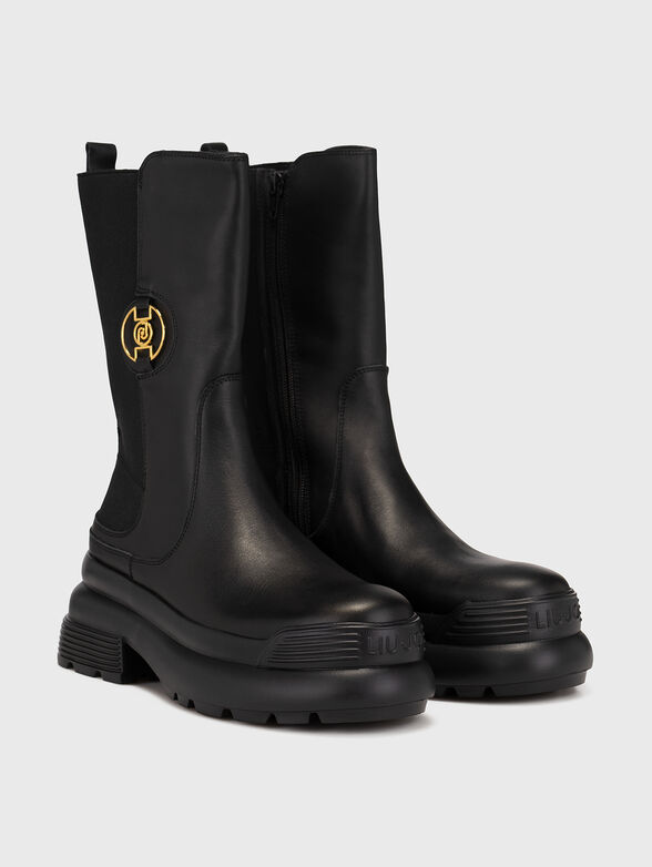 AMY 10 leather ankle boots with logo detail - 2