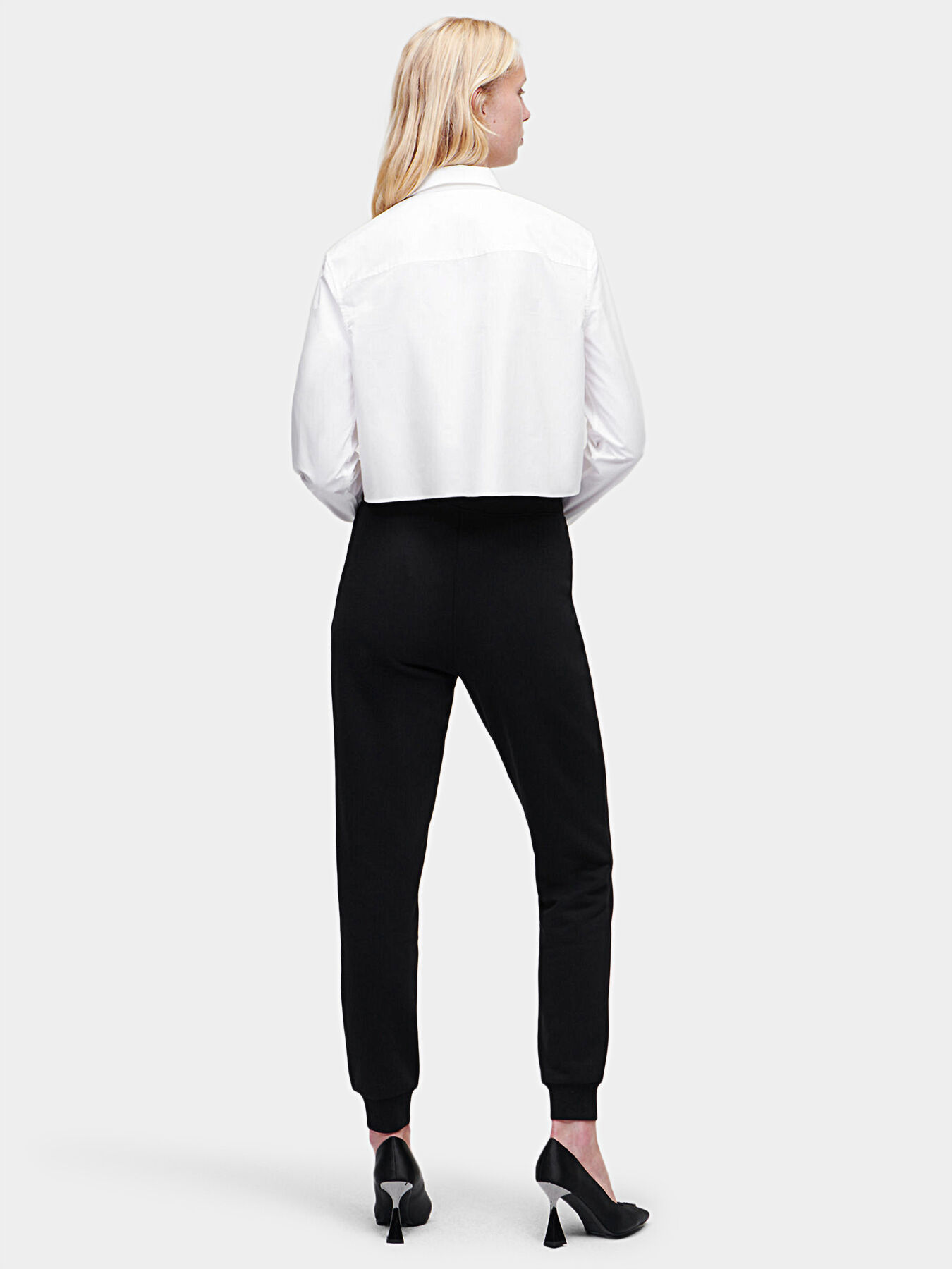 Cropped shirt with logo accent brand Karl Lagerfeld