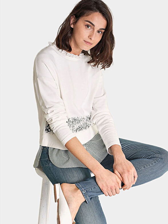 Cotton sweatshirt with contrasting details - 6