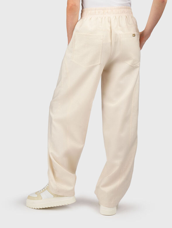 Sports pants with golden logo detail  - 2