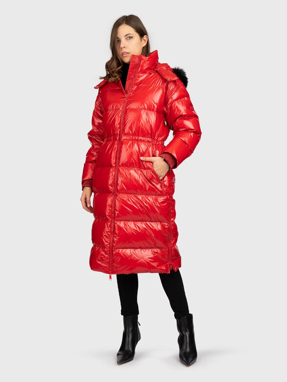 Long hooded padded jacket - 1