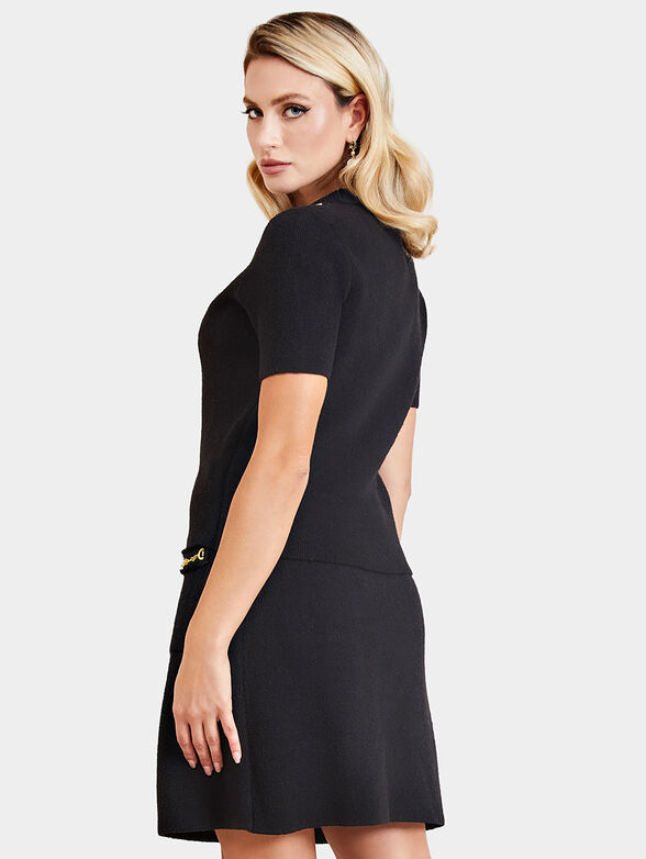MARTHA black sweater with metal logo detail - 2