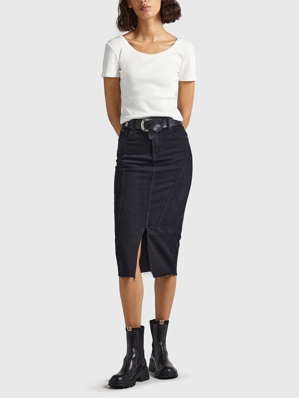 BABETTE SOLID T-shirt with crossed straps on the back - 2