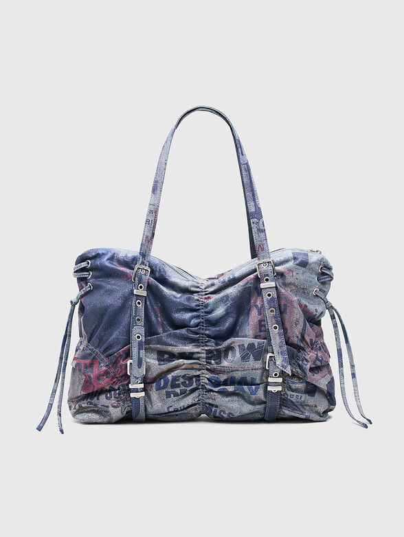 Large denim bag with print - 1