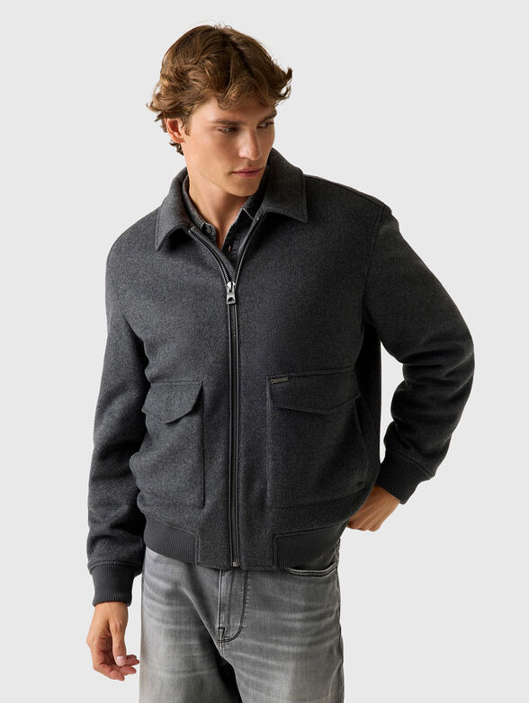 Wool blend bomber jacket - 1