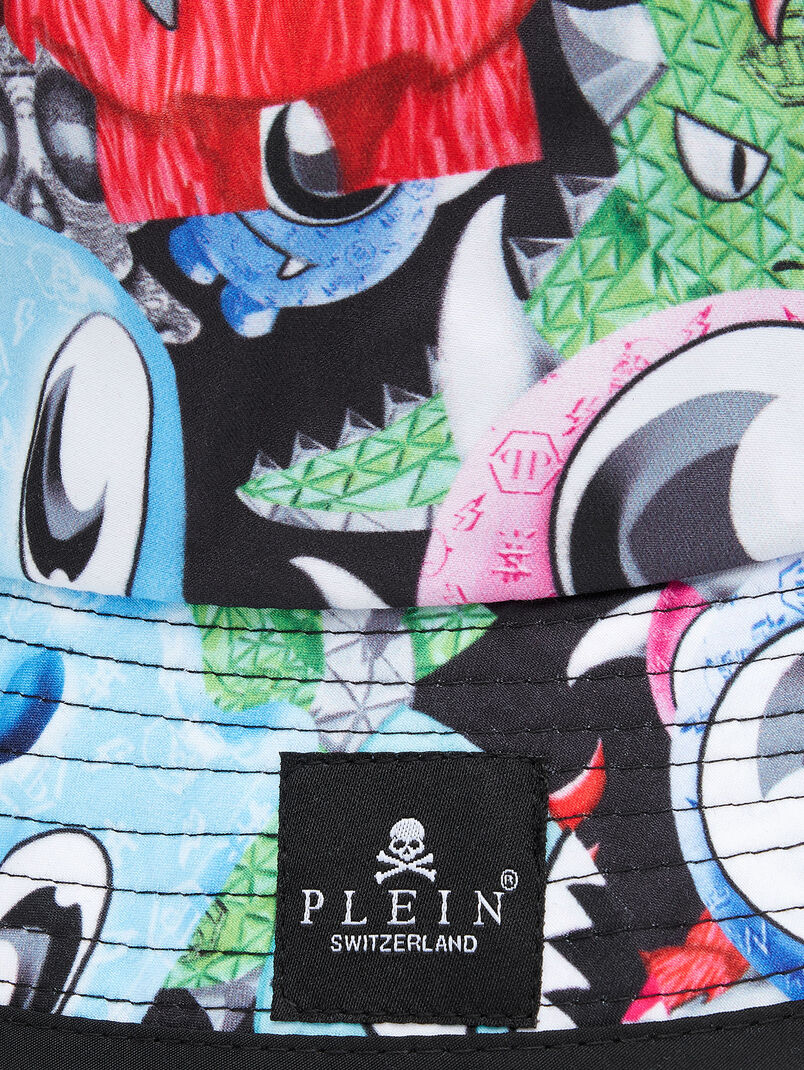 Bucket hat with multicolour print - 3