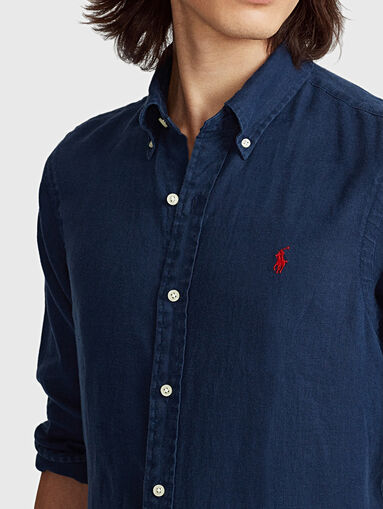 Blue linen shirt - 3