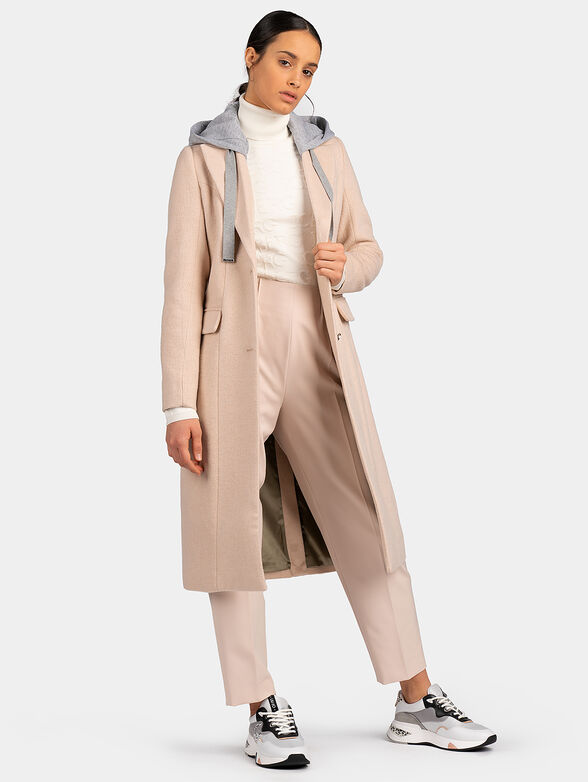 Pale pink trousers with crimped details - 4