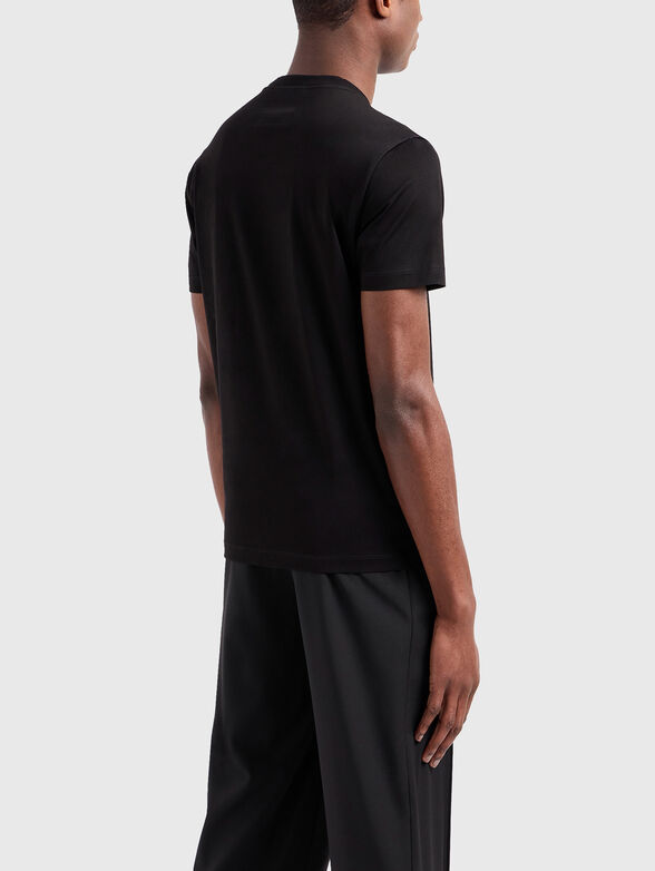 Cotton T-shirt with oval neckline in white - 3